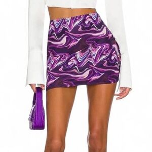 Superdown | Purple Swirl Mini Skirt